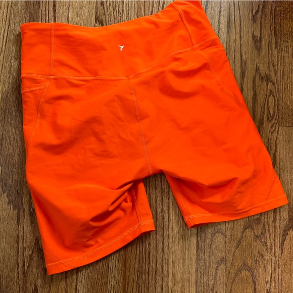 Old Navy Pants - OLD NAVY Neon Orange High-Waisted Bike Shorts